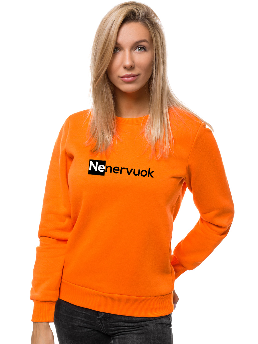 Moteriškas oranžinės spalvos džemperis Nenervuok