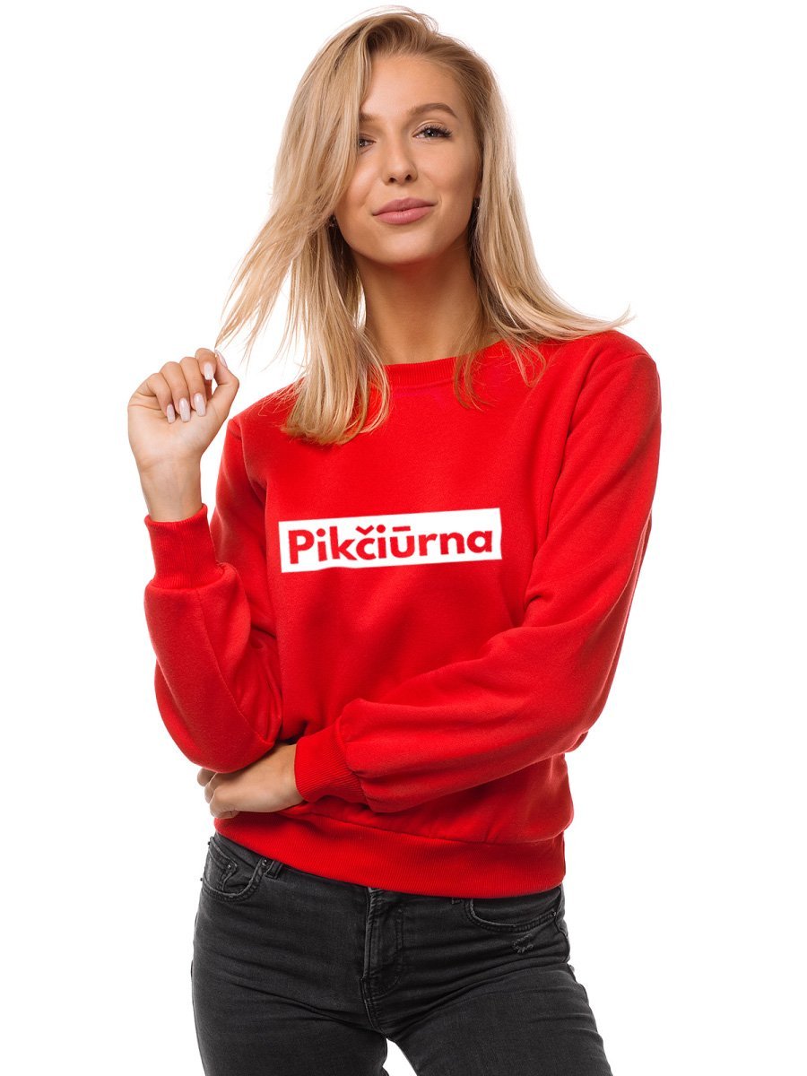 Moteriškas raudonas džemperis Pikčiūrna