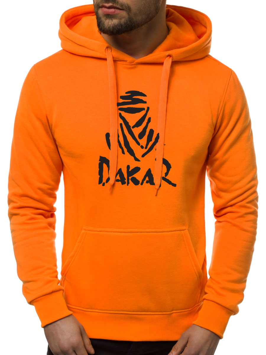 Oranžinis/juodas vyriškas džemperis su gobtuvu Dakar