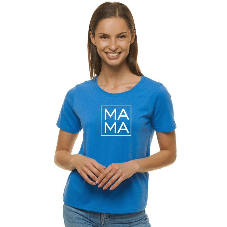 Moteriški mėlyni marškinėliai MAMA