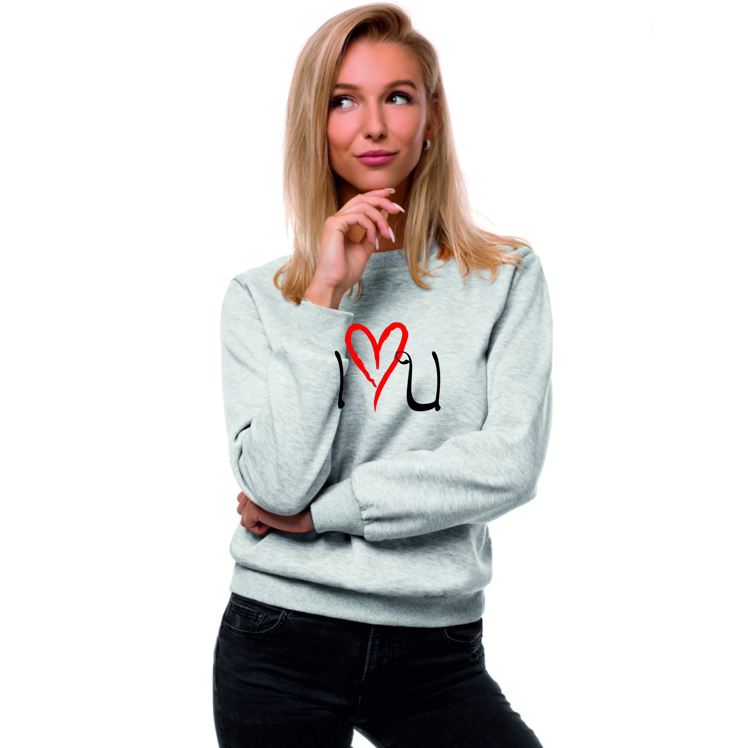 Moteriškas pilkas džemperis Love