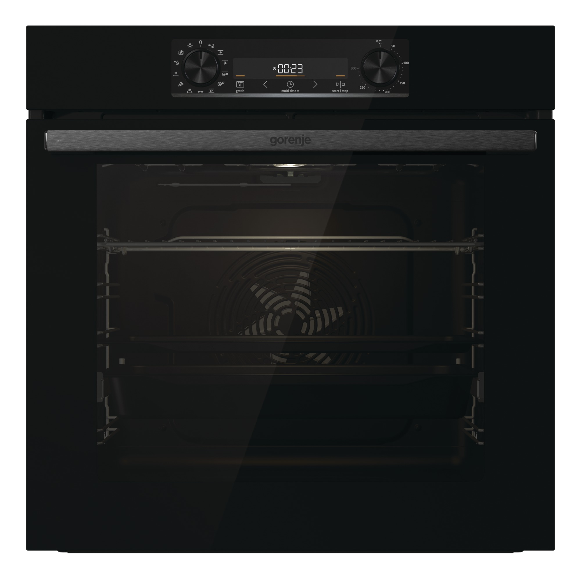 Orkaitė Gorenje Oven BOS6737E06FBG 77 L, Multifunctional, EcoClean, Mechanical, Steam function, Height 59.5 cm, Width 59.5 cm, Black