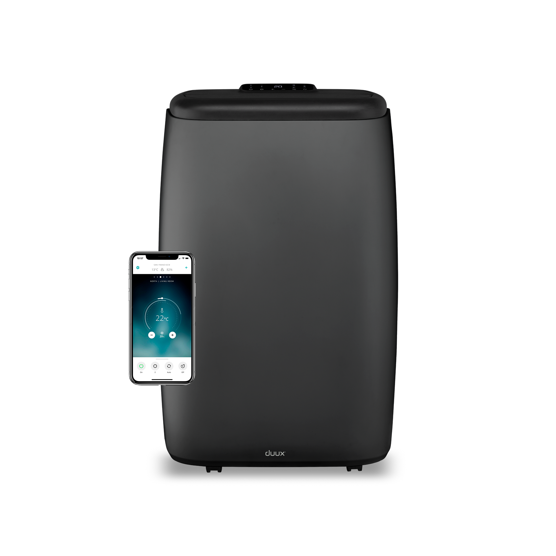 Oro kondicionierius Duux Smart Mobile Air Conditioner North Number of speeds 3, Grey, 18000 BTU/h