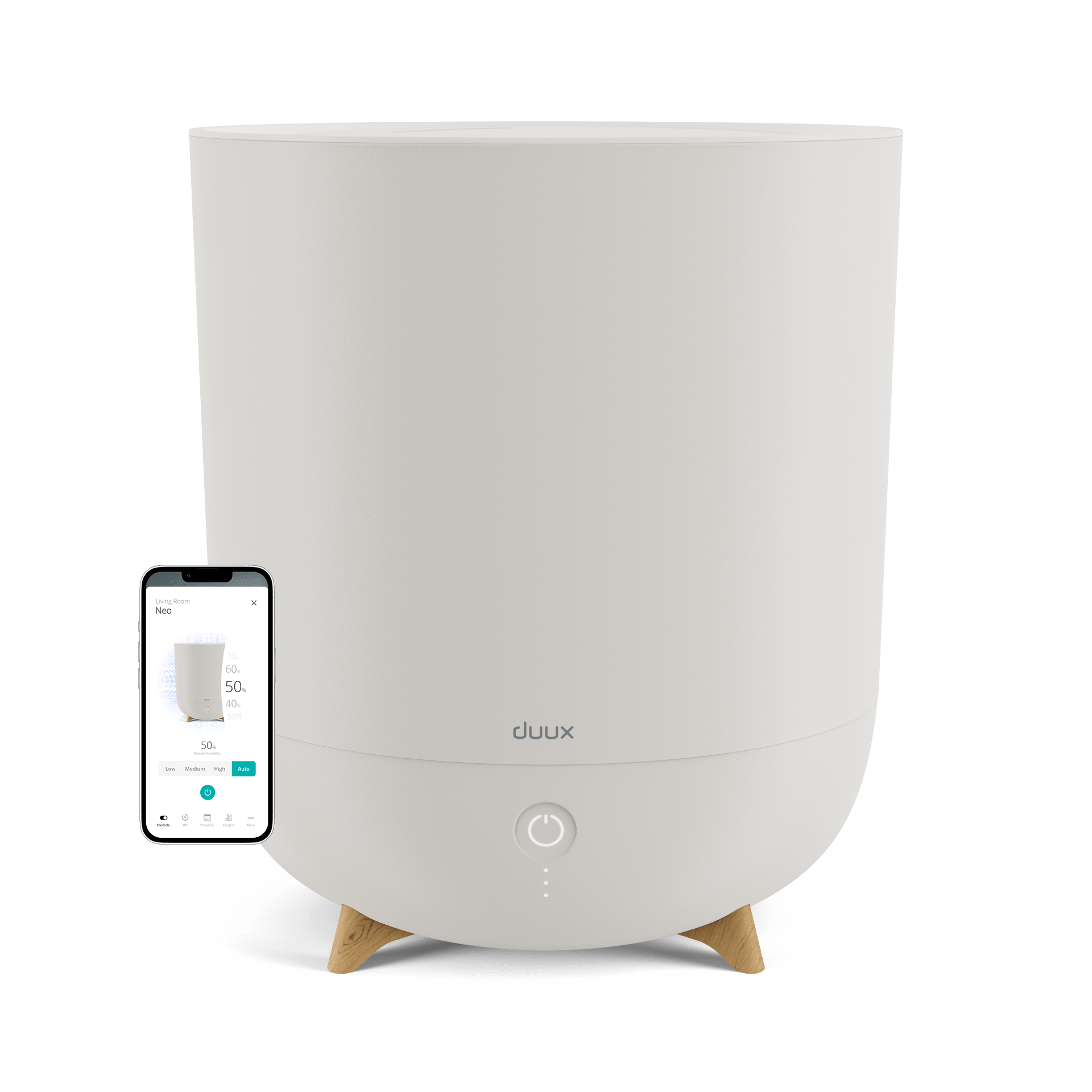 Oro drėkintuvas Duux Neo Smart Humidifier Water tank capacity 5 L skirtas patalpoms iki 50 m² Ultrasonic Humidification capacity 500 ml/hr Greige