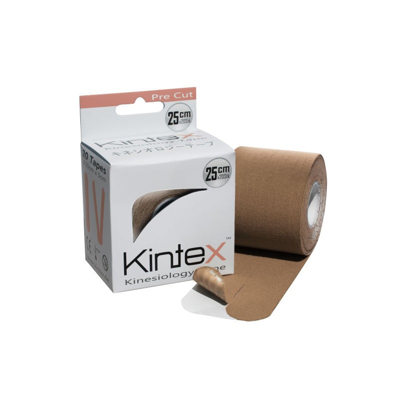 Kineziologinis Teipas Kintex  Pre Cut 20vnt 25cmX5cm Kūno Spalvos