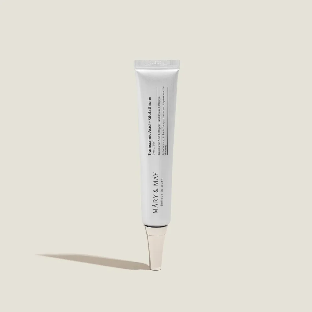 MARY&MAY Tranexamic Acid+Glutathione Eye Cream – paakių kremas su traneksamino rūgštimi ir glutationu