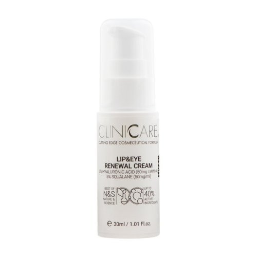 Cliniccare Hyal + Lip & Eye Renewal Cream Priešraukšlinis drėkinamasis kremas akių ir lūpų sričiai, 30ml