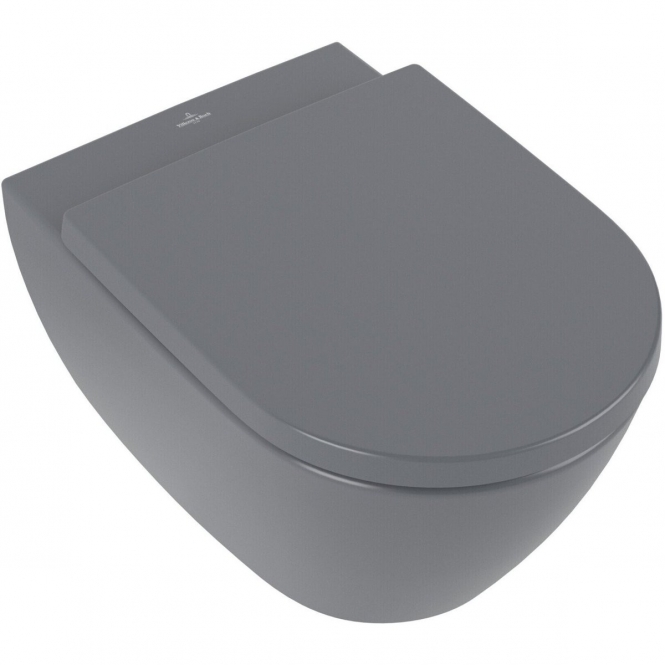 Villeroy & Boch pakabinamas juodas klozetas Subway 2.0 Direct-Flush graphite