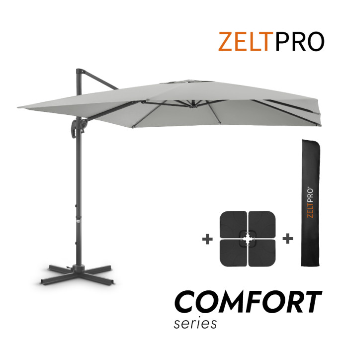 Skėtis su padu ir užvalkalu Comfort Light Grey