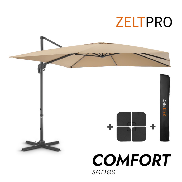 Lauko Skėtis su padu ir užvalkalu Comfort Taupe