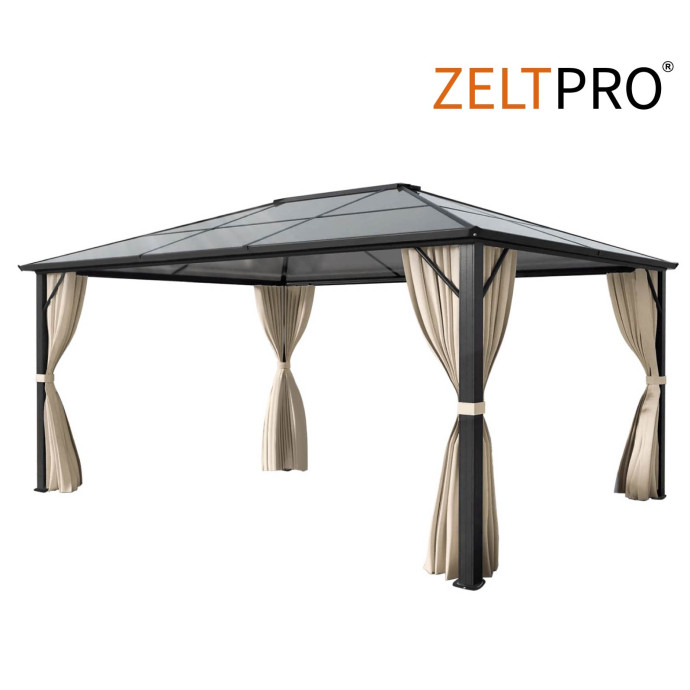 Pavėsinė Sunset Gazebo w/ Metal Roof 3x4m Brown/Beige