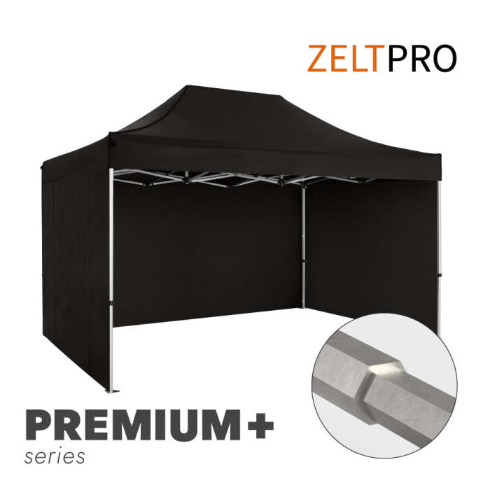 Prekybinė Palapinė 3x4,5 Juoda Zeltpro PREMIUM+