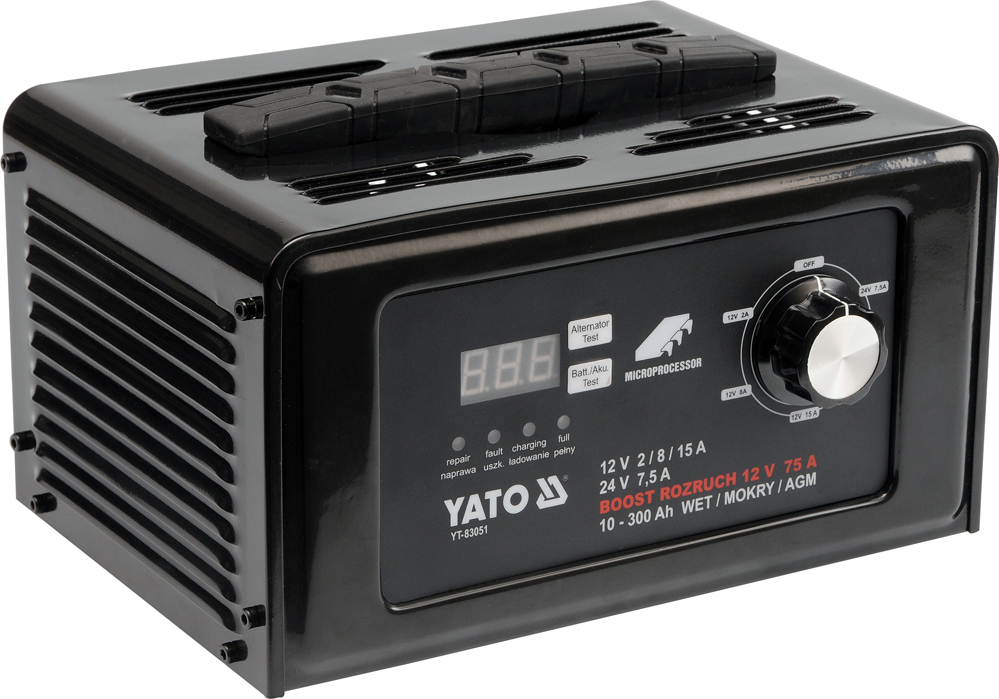 Skaitmeninis pakrovėjas DC 12V 15A / DC 24V 7.5A su 75AMP | užvedimo funkcija (YT-83051)