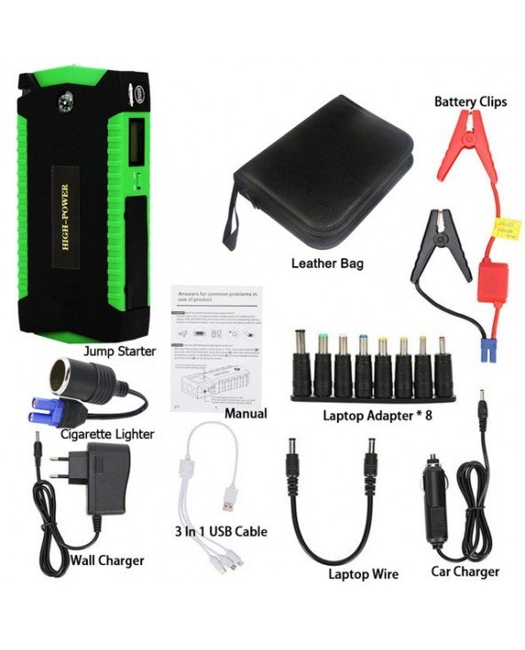 GKFLY automobilio Jump Starter 600A 12V 16000mAh didelės galios banko ličio polimero akumuliatoriaus paleidimo įrenginys Booster