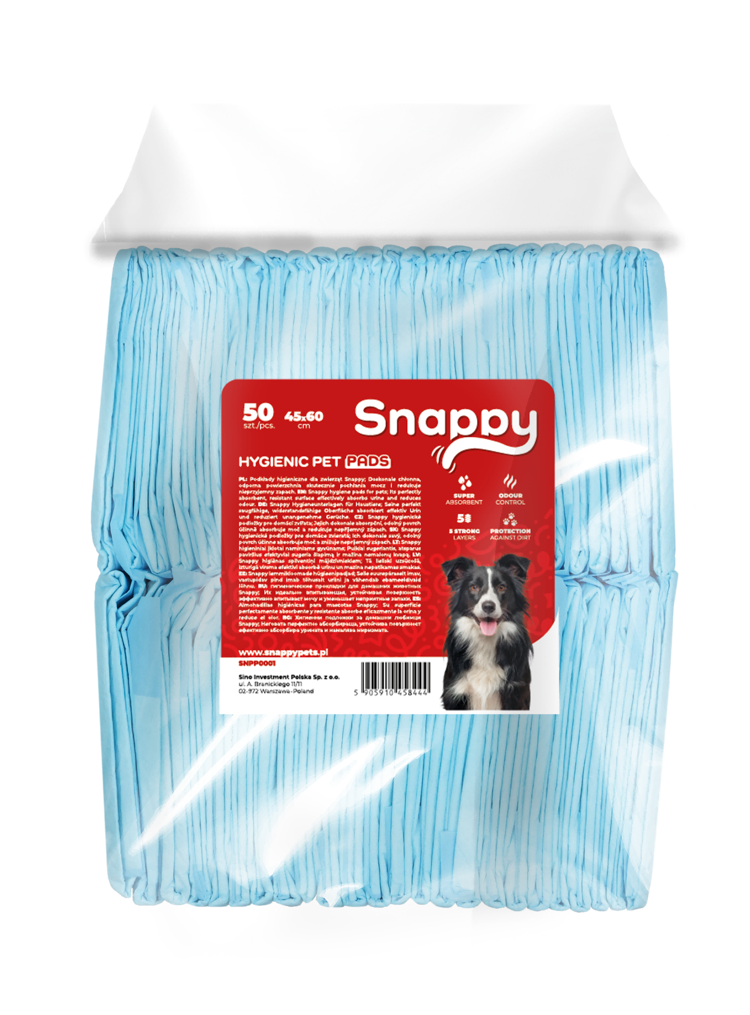 SNAPPY hygienic 5 sluoksnių palutės 45x60 (50vnt.)