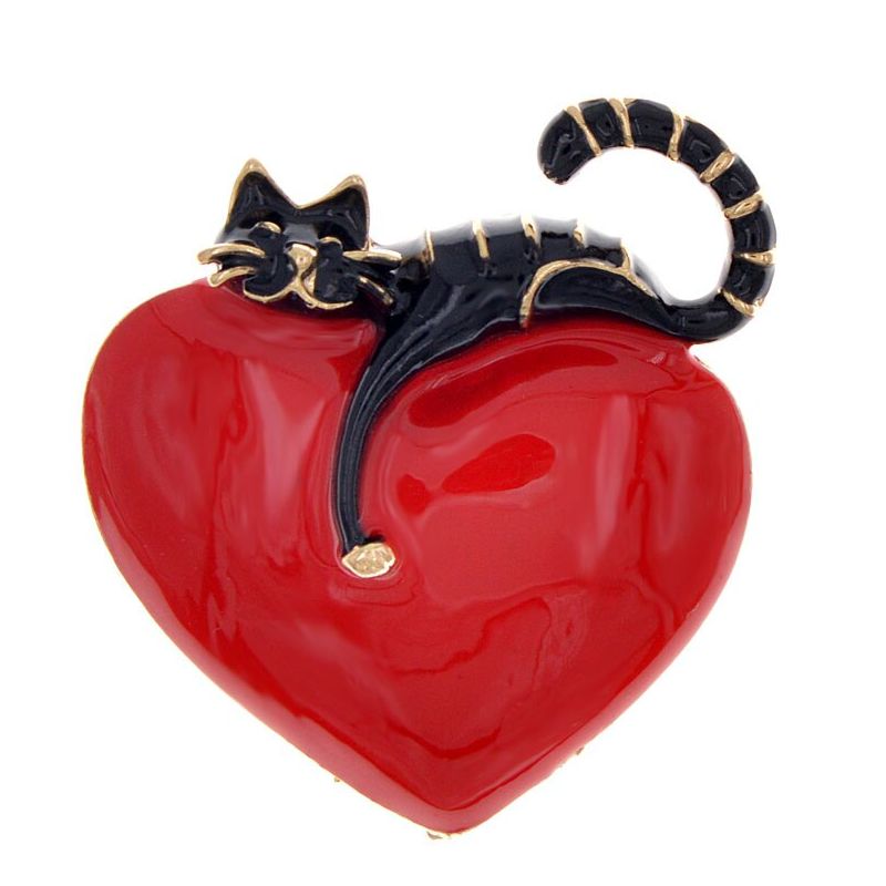 Segė Love Cat Black; 4.3x4.7cm