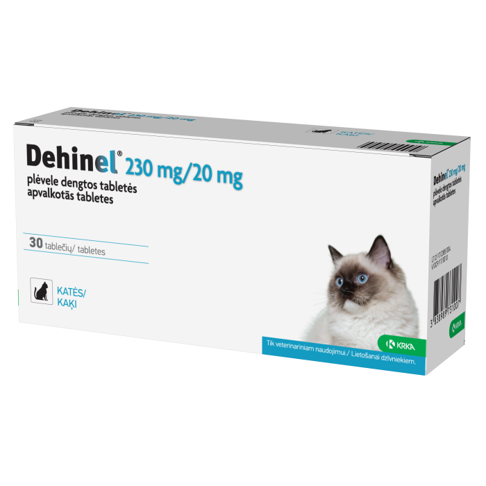 KRKA Dehinel 230 mg/20 mg tabletės katėms nuo kirminų, N10