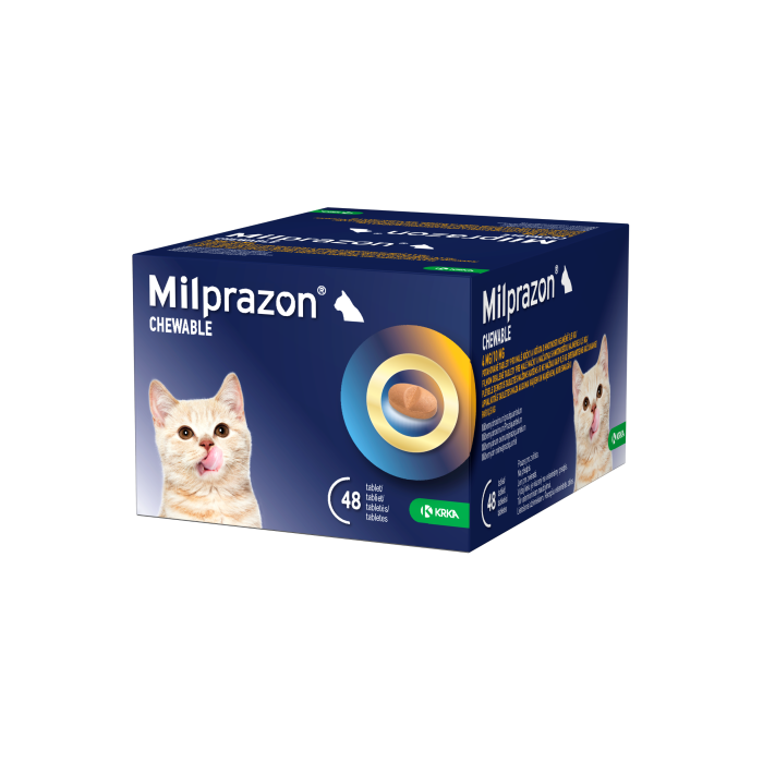 Milprazon Chewable 4 mg/10 mg tabletės nuo kirminų mažoms katėms ir kačiukams, N4