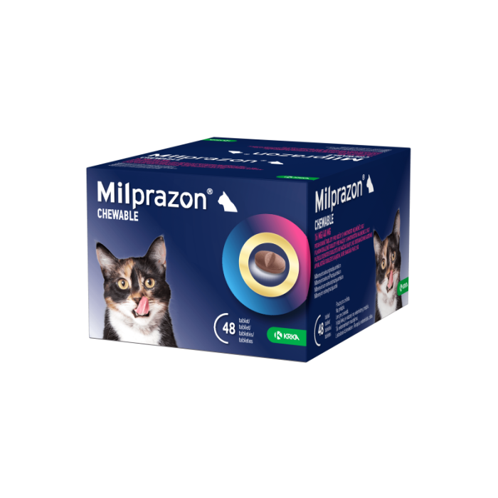 Milprazon Chewable 16 mg/40 mg tabletės nuo kirminų katėms, N4