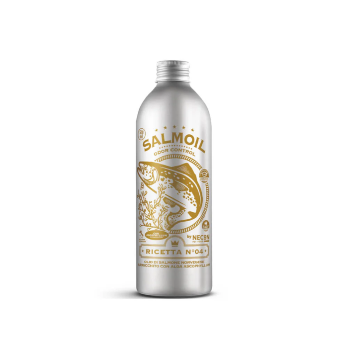 Salmoil Ricetta 4 Odor Control lašišų aliejus šunims ir katėms, jų sveikai odai ir blizgančiam kailiui, 250 ml