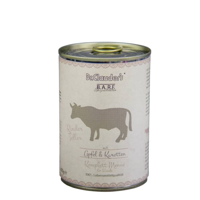 Dr. Clauder's Barf Rinderteller mėsos ir daržovių konservai šunims su jautiena, 400 g