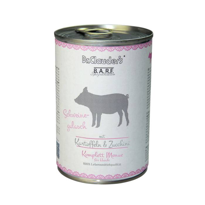 Dr. Clauder's Barf Schweinegulasch mėsos ir daržovių konservai šunims su kiauliena, 400 g