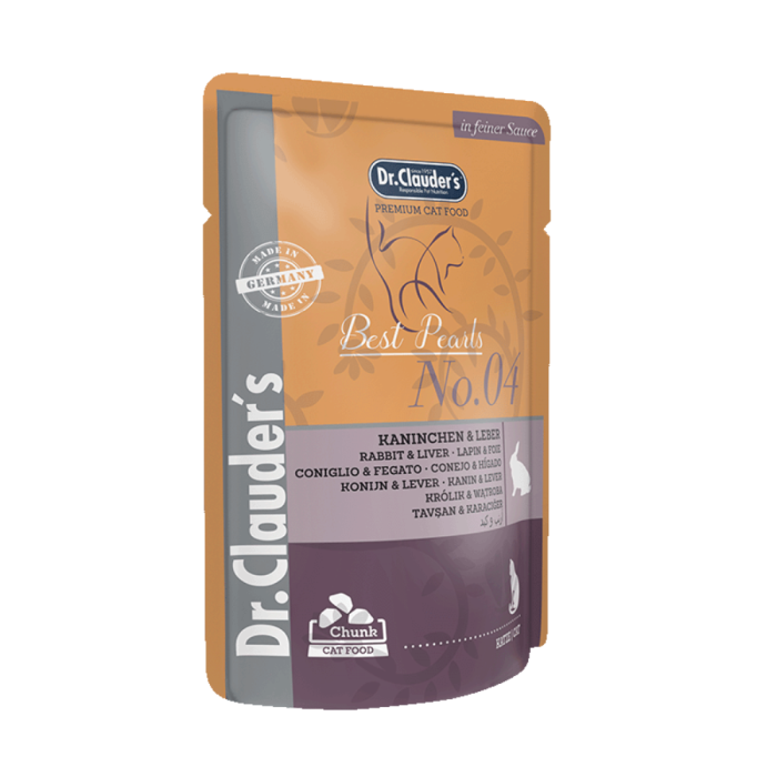 Dr. Clauder's Best Pearls No. 04 Kaninchen - Leber šlapias maistas katėms su triušiena ir kepenimis , 100 g