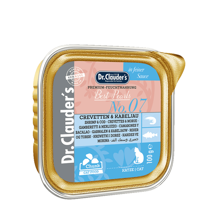 Dr. Clauder's Best Pearls No. 07 Crevetten - Kabeljau šlapias maistas katėms su krevetėmis ir menke, 100 g