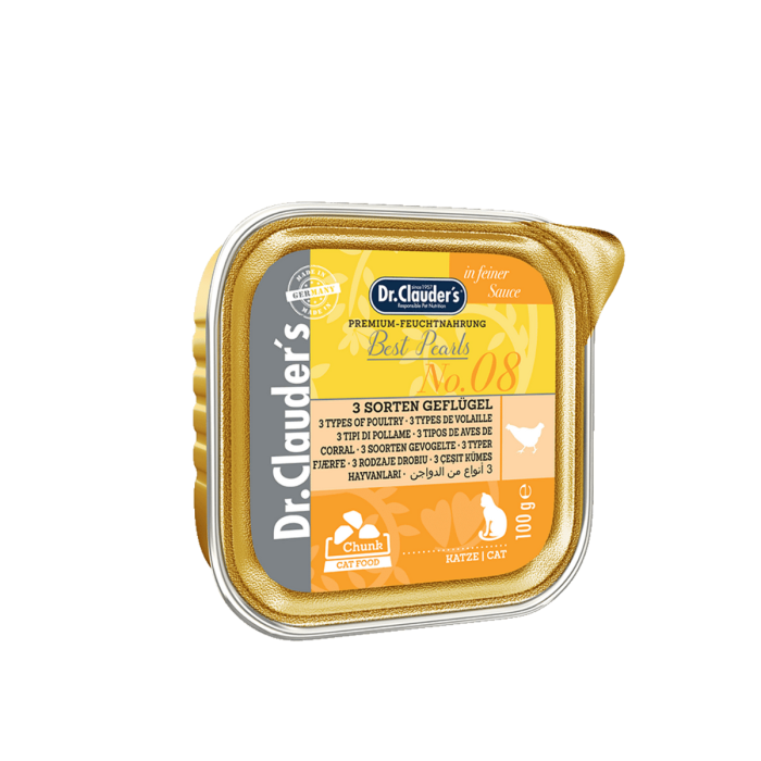 Dr. Clauder's Best Pearls No. 08 Geflügel šlapias maistas katėms su paukštiena, 100 g