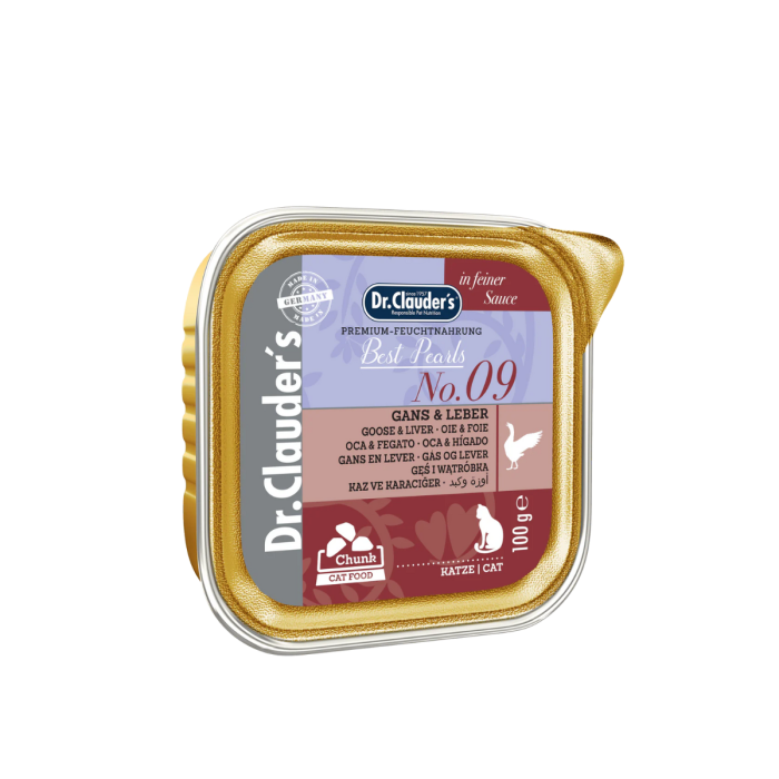Dr. Clauder's Best Pearls No. 09 Gans - Lebe šlapias maistas katėms su žąsiena ir kepenimis, 100 g