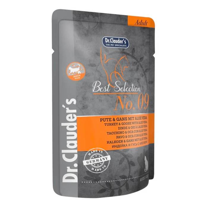 Dr. Clauder's Best Selection No. 09 Pute - Gans Mit Aloe Vera šlapias maistas katėms su kalakutiena, žąsiena ir alavijais, 85g