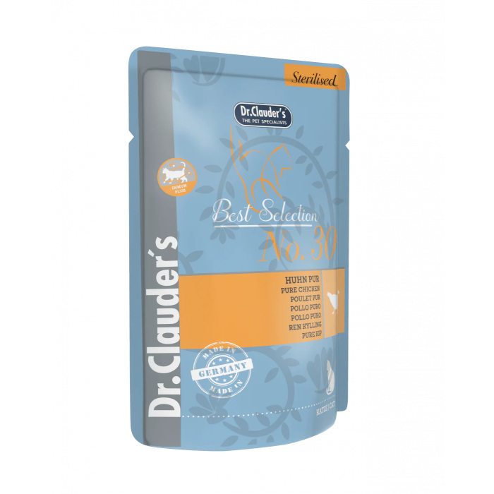 Dr. Clauder's Best Selection Sterilised No. 30 Huhn Pur šlapias maistas sterilizuotoms katėms su vištiena, 85 g