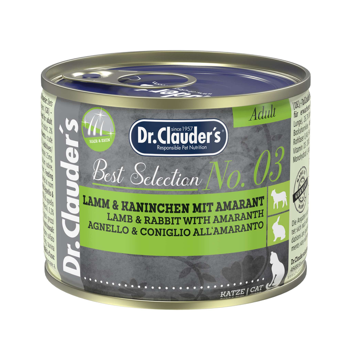 Dr. Clauder's Best Selection No. 3 Lamb - Rabbit with Amaranth drėgnas maistas katėms, 200 g