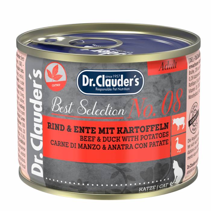 Dr. Clauder's Best Selection No. 8 Beef - Duck with Potatoes drėgnas maistas katėms, 200 g