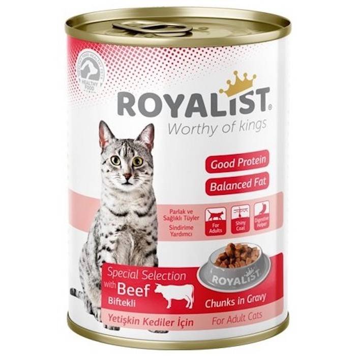 Royalist Food Wet Chunk Cat Beef šlapias maistas katėms, 400 g