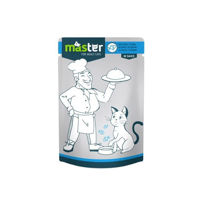 Master subalansuotas drėgnas maistas katėms su žuvimi, 80 g