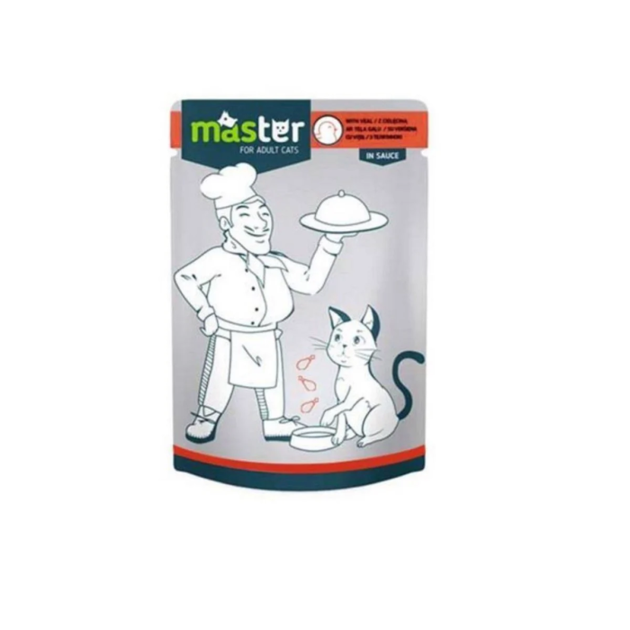Master subalansuotas drėgnas maistas katėms su paukštiena, 80 g