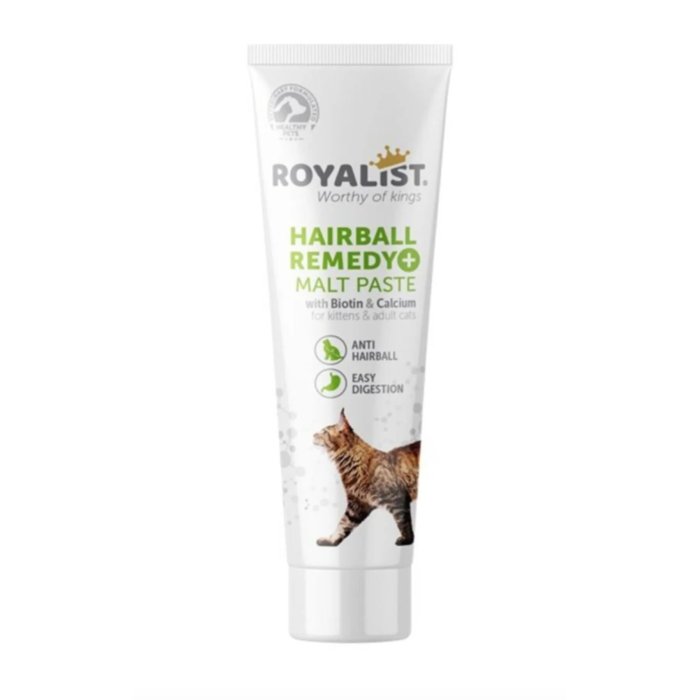 Royalist Hairball Remedy Malt pasta nuo plaukų kamuoliukų mažoms ir suaugusioms katėms, 100 g