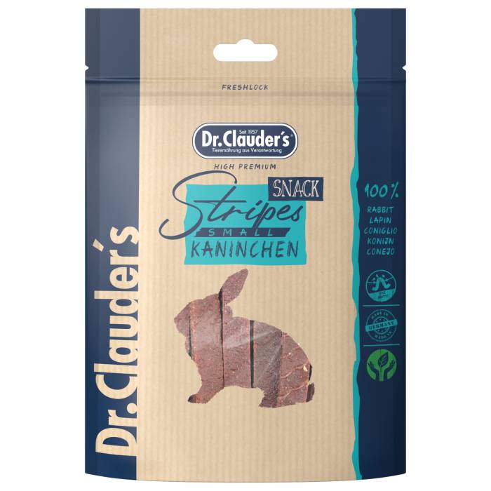 Dr. Clauder´s Stripes Snack Kaninchen skanėstas šunims ir katėms juostelėmis su triušiena, 80 g