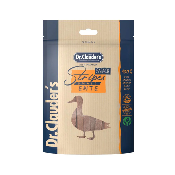 Dr. Clauder´s Stripes Snack Ente Small skanėstas šunims ir katėms juostelėmis su antiena, 80 g