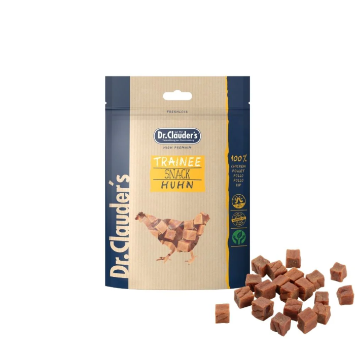 Dr. Clauder´s Trainee Snack Huhn skanėstas šunims ir katėms gabaliukais su vištiena, 500 g