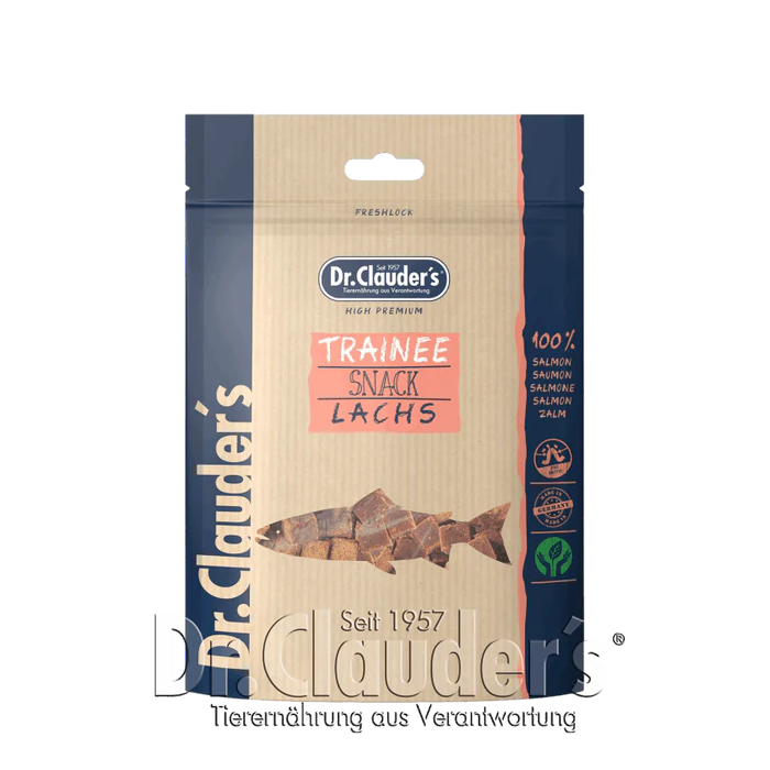 Dr. Clauder´s Trainee Snack Lachs skanėstas šunims ir katėms gabaliukais su lašiša, 80 g