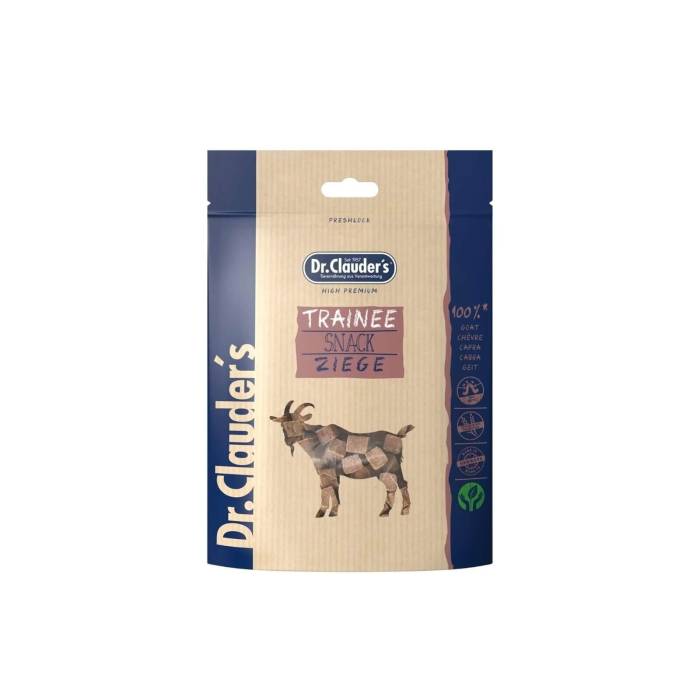 Dr. Clauder´s Trainee Snack Goat skanėstas šunims ir katėms gabaliukais su ožkiena, 80 g