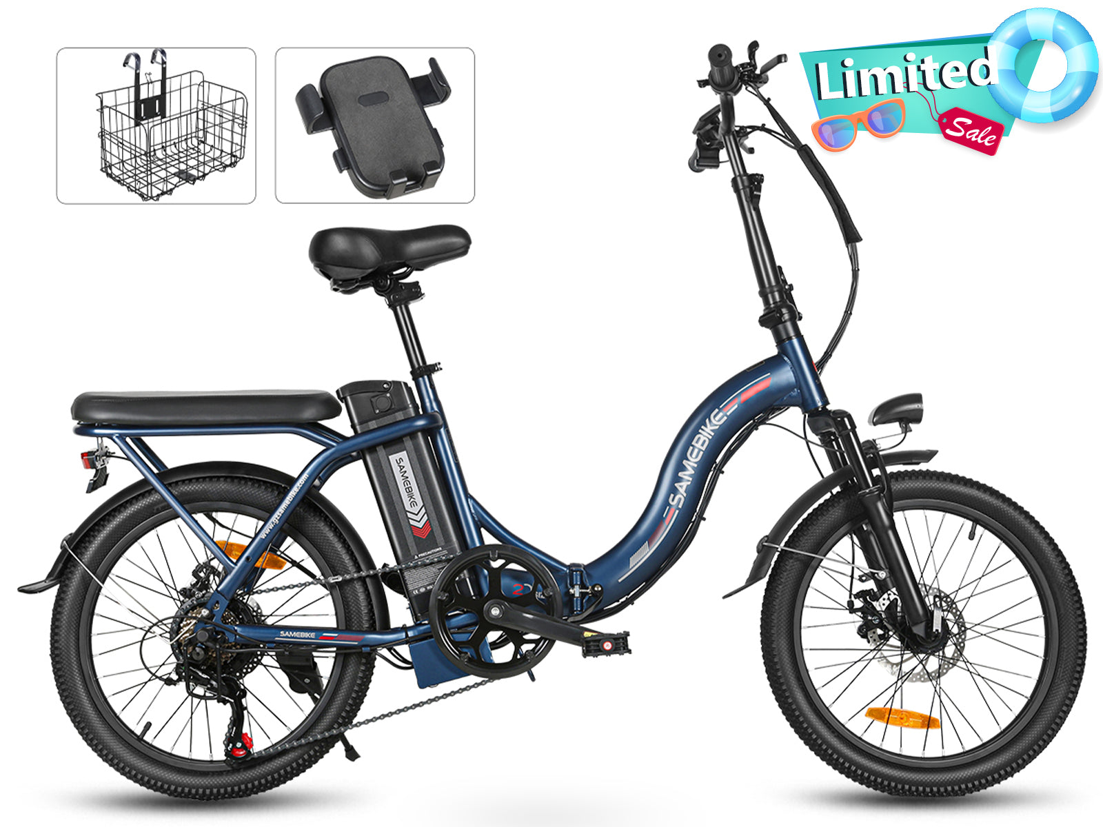 SAMEBIKE CY20 nešiojamasis priemiestinis 350W elektrinis dviratis