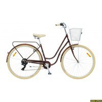 Dviratis 28 CLASSIC DELUXE 7 28 brown + silver basket classic