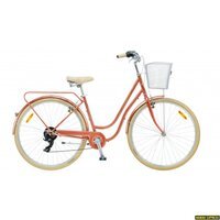 Dviratis 28 CLASSIC DELUXE 7 28 pink + silver basket classic