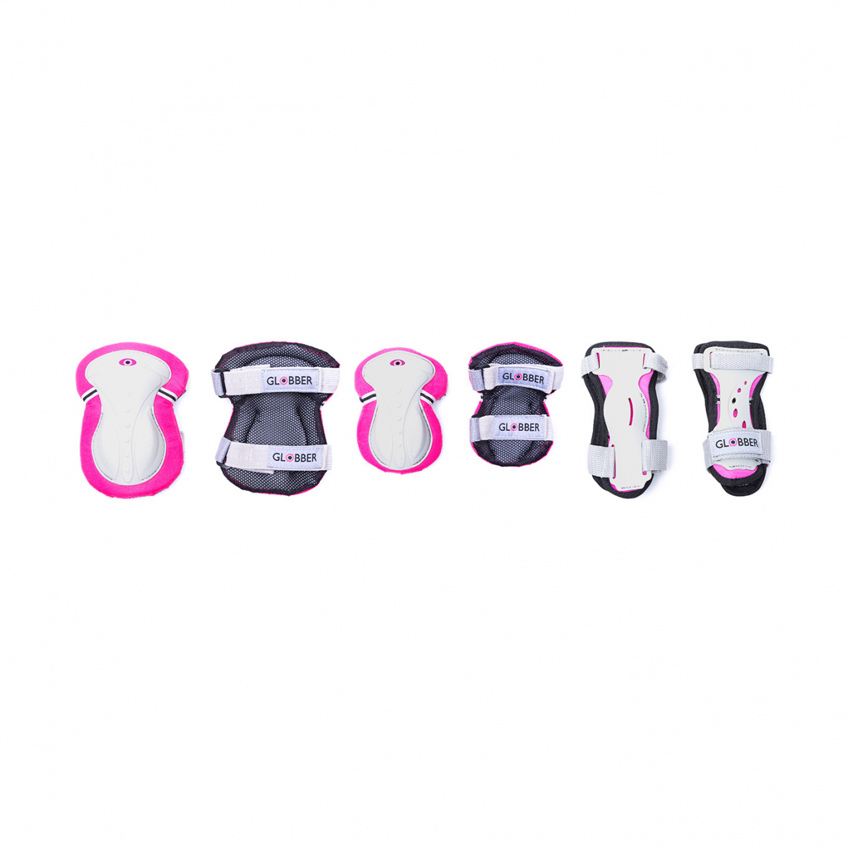 Šalmas GLOBBER elbow and knee pads PROTECTIVE JUNIOR  DEEP PINK XS RANGE B ( 25-50KG ),541-110  Glo