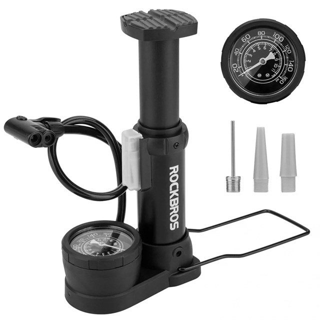 Rockbros 42610002001 Dviračių grindų pompa su manometru Juoda