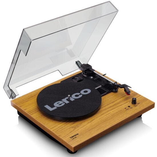 Patefonas Lenco LS-10, su garsiakalbiais, medinis