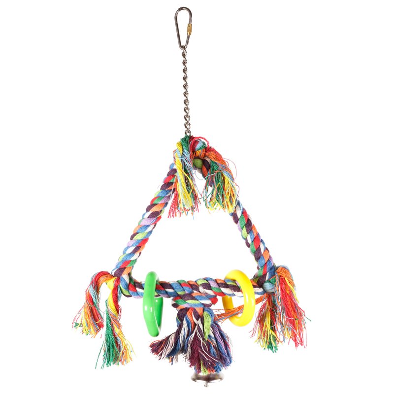 Vadigran Bird Toy Triangular žaislas su varpelių paukščiams; 15x41cm